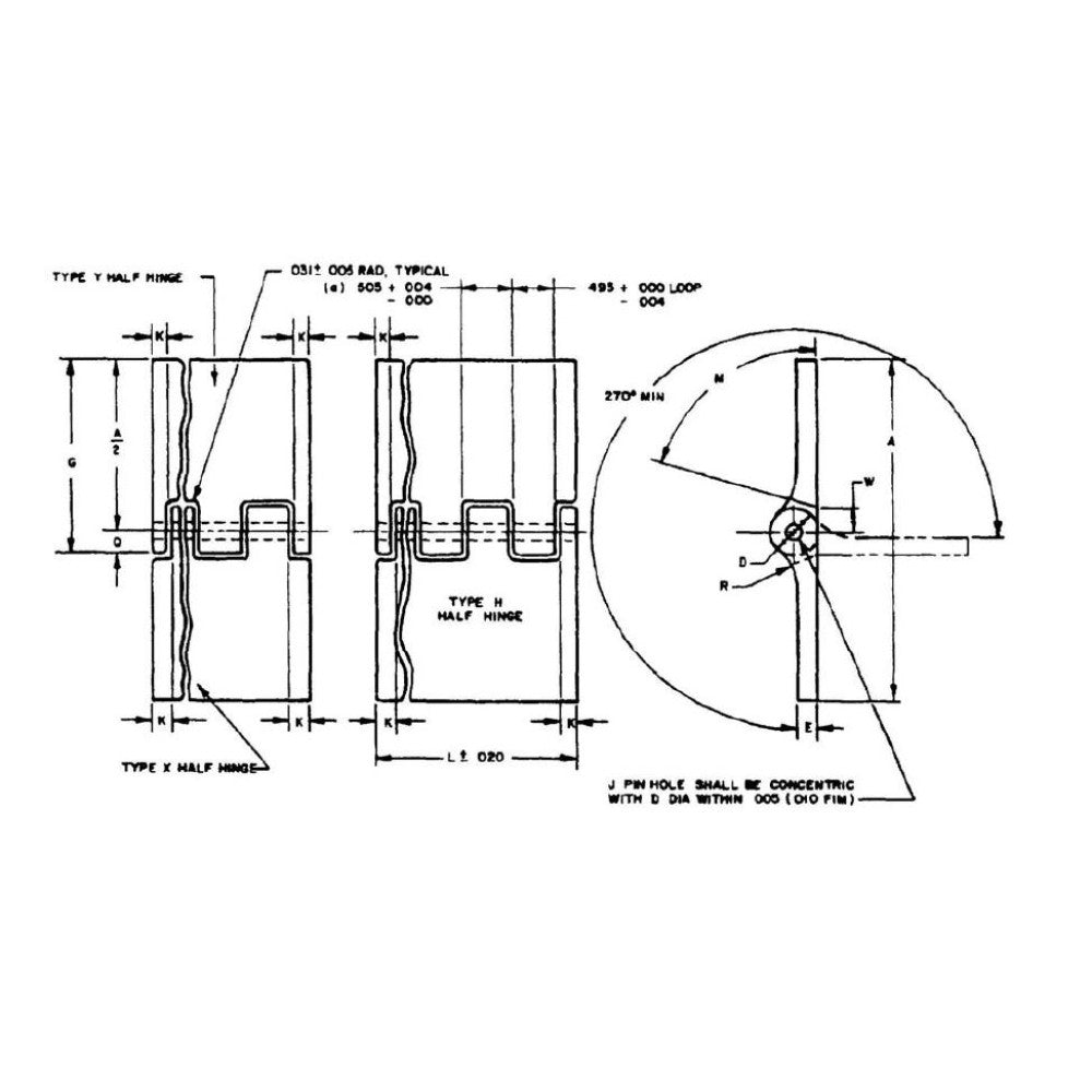 MS20001 Hinge MS20001-8-7200 72.00" LONG